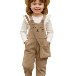 Ninas Baby Girls Solid Cotton Blend Style Top and Dungarees Set with Purse